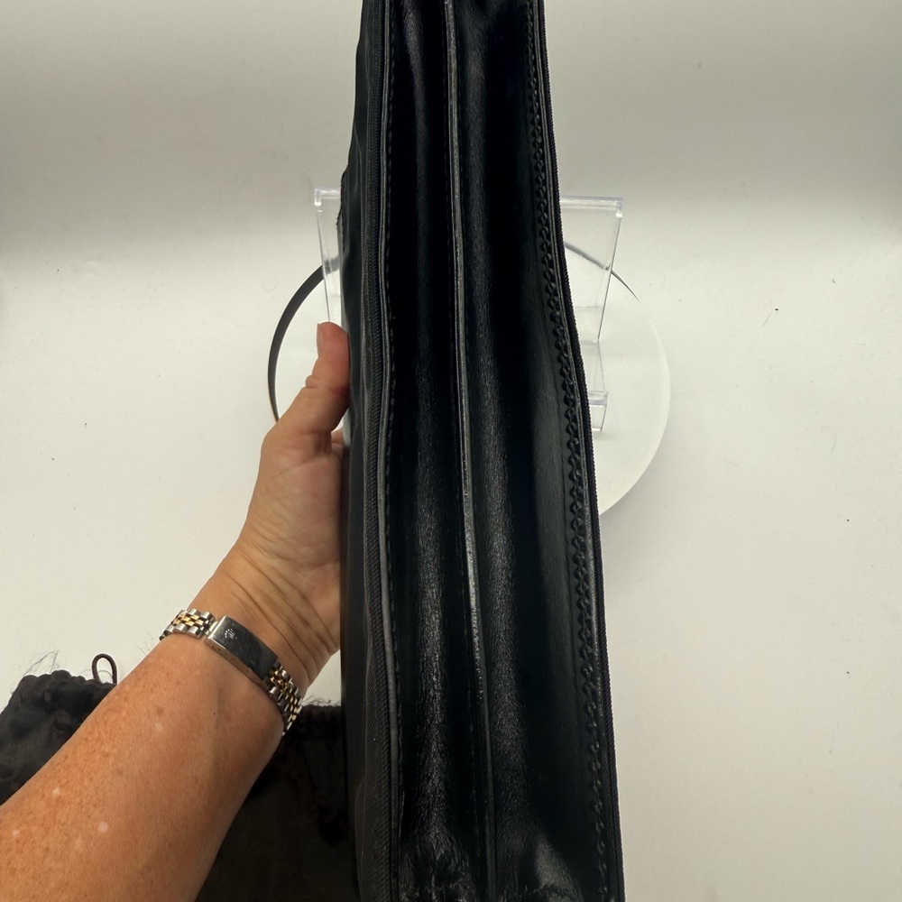 Vintage Gucci black leather and canvas nylon clutch wristlet EUC 🔥🔥 - Picture 13 of 17